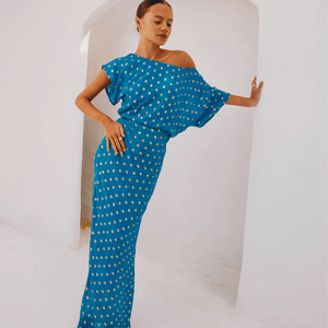Never Fully Dressed Blue Jacquard Tilly Dress
